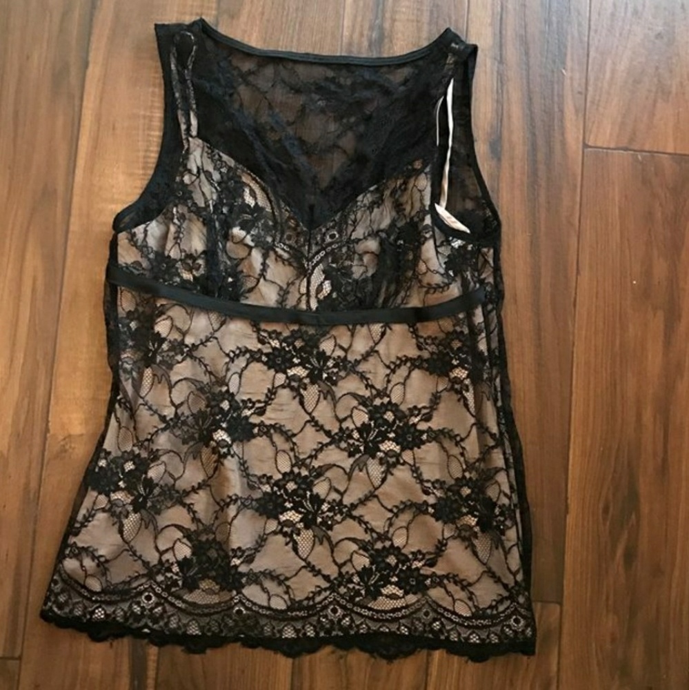 Ann Taylor LOFT lace top with cream tank